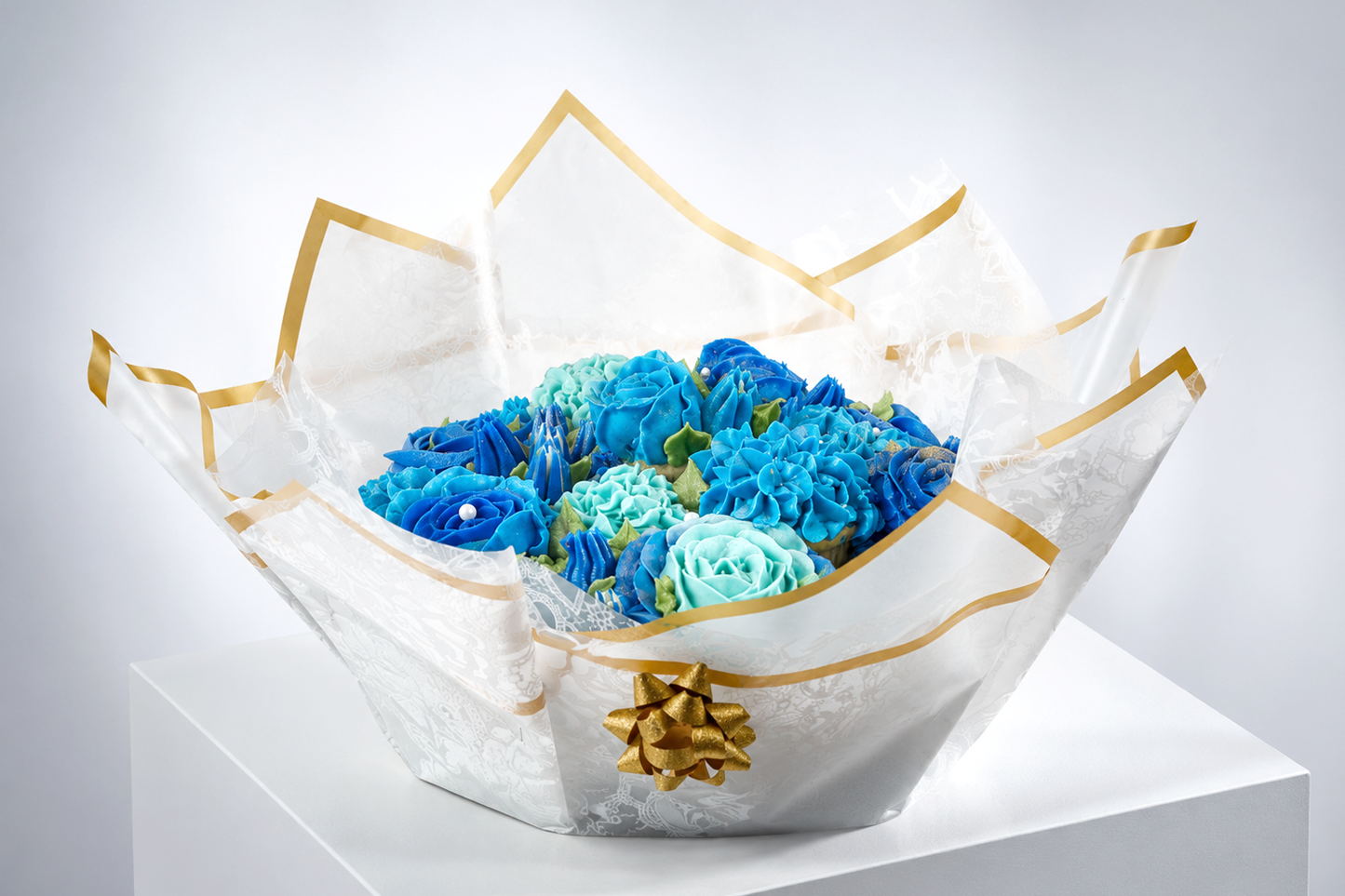 Dark Blue cupcake bouquet, Bouketta UAE cupcake gifts