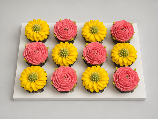 Honey Blossom cupcake box, 12 handmade cupcakes UAE