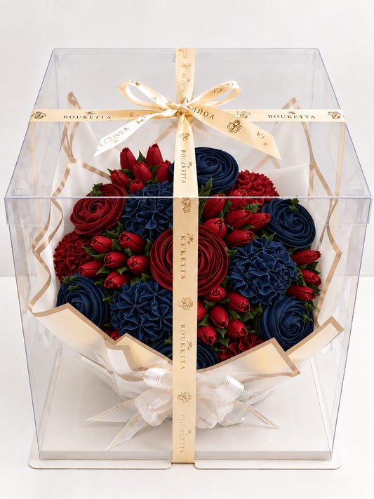 Windsor Bloom cupcake bouquet gift box packaging, UAE delivery